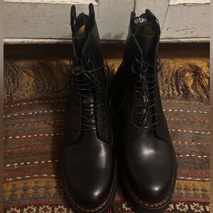 R13 women’s black lace chelsea boots NWOB 39